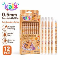 Stylo gel effaçable en vrac KAIX Cute Capybara, pointe bille 0,5 mm, encre bleue, encre gel lisse pour la correction des devoirs
