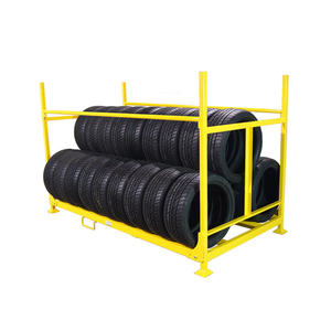 High loading capacity pallet foldable stacking rack storage tire rack