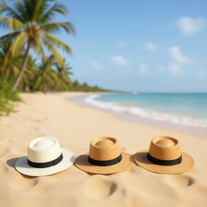 Sombrero de Paja con Cristales y Cintas de 57, 58 y 59 cm para Uso en Exteriores en Verano - Product Image 3