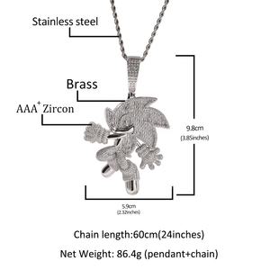 ตัวการ์ตูนคลาสสิกเม่นโซนิคเพชรเพทายอินเทรนด์จี้เครื่องประดับเสน่ห์ - Product Image 5