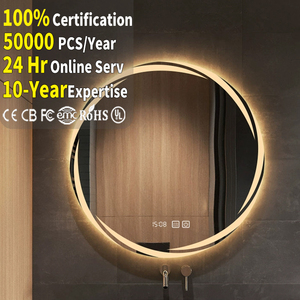Chất Lượng Cao Vòng Thiết Kế Lớn Không Khung Thông Minh LED Ánh Sáng Gương 3000K-6000K Cắm Powered Hiện Đại Chiếu Sáng Phòng Tắm Hot Bán - Product Image 1