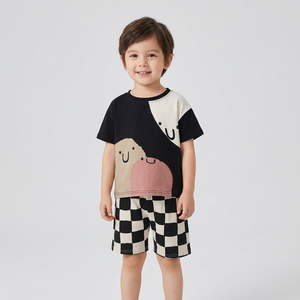 Ensembles de pyjamas d'été pour garçons 100% coton, vêtements de nuit à manches courtes pour tout-petits, vêtements de détente à motifs de dessins animés, tenue en 2 pièces pour enfants (3-8 ans) - Product Image 1