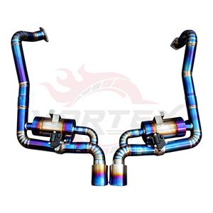 Échappement léger Vortex Ti Valvetronic pour Porsche 871 Cayman Boxster 2.0T 2.5 avec doubles sorties de pot d'échappement bleues dégradées - Product Image 2