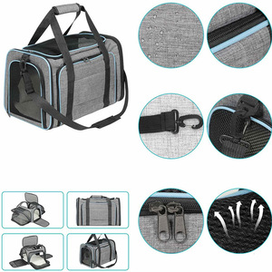 Kangdarpet Eco-friendly Polyester Metal <b>Cat</b> <b>Backpack</b> Zipper Button Foldable Expanding Portable Pet Carrier for Small Animals - Product Image 5