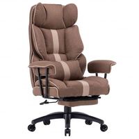 Fauteuil de bureau inclinable JOHOOFURNITURE en tissu avec repose-pieds, mousse haute densité, noir, blanc, marron, Sillas De Oficina