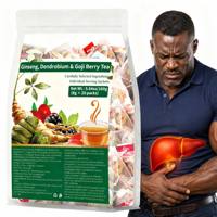 Thé détoxifiant bio sans caféine Minweng CN pour le foie et les reins, au ginseng, dendrobium, goji, datte rouge et mûre, en sachets, à base de plantes naturelles