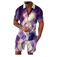 Conjunto de Pantalones Cortos Deportivos de Verano para Hombre, Estilo Casual, de 2 Piezas, de Algodón y Terciopelo, Multicolor, con Estampado y Bordado