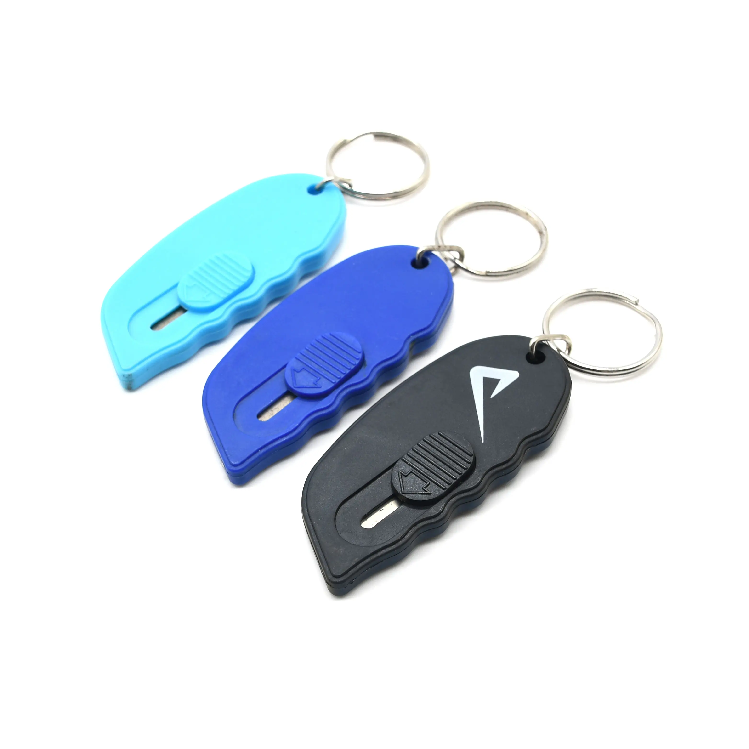 Multi Color ABS Plastic Box Cutters Security Keychain Knife