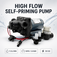 Pompe à diaphragme électrique Singflo 12V HY-304551T 3GPM 55psi personnalisable pour l'industrie agroalimentaire