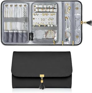 Organisateur de bijoux de voyage pour femmes, sac de rangement pour bijoux en cuir portable, pochette enveloppe, porte-bijoux pour colliers - Product Image 2