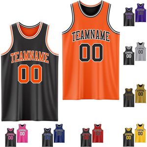 Conjunto de Uniforme de Baloncesto Personalizado Reversible Negro y Naranja Sublimado Transpirable para Hombre - Product Image 3