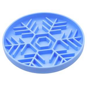 Nuevo Plato y Tapete Personalizado para Alimentación Lenta <span class=keywords><strong>de</strong></span> Mascotas, Diseño Antideslizante <span class=keywords><strong>de</strong></span> Copo <span class=keywords><strong>de</strong></span> Nieve, Tazón <span class=keywords><strong>de</strong></span> Comida para Perros y Gatos - Product Image 1