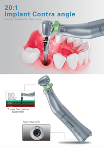 Micromotore Elettrico Meeteeth S20 per Impianti Dentali, Manipolo Contrangolare 20:1 con LED Ottico, 22000-27000 giri/min, Certificato CE - Product Image 2