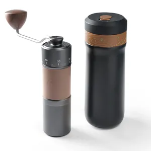 पोर्टेबल लकड़ी अनाज कॉफी बीन ग्राइंडर स्टेनलेस स्टील क्रैंक मैनुअल मैनुअल हस्तनिर्मित कॉफी ग्राइंडर मिल रसोई उपकरण ग्राइंडर