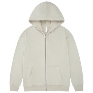 Oversized Solid <b>Hoodie</b> 330gsm Drop Shoulder Baggy Zip Up Custom Fabric - Product Image 1