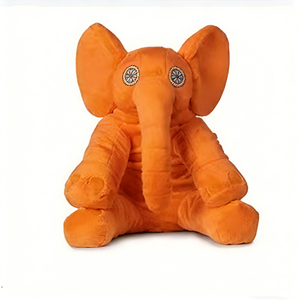 Peluche de elefante naranja personalizado, Peluche de elefante, Peluche de elefante bebé, Peluche de animal de safari, Juguete de elefante naranja brillante - Product Image 1