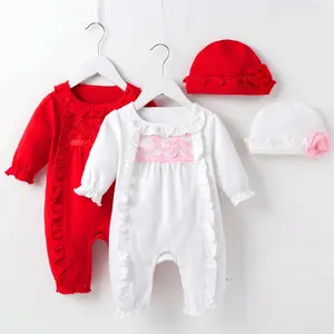 0-2 Years Old Girls Organic Cotton Spring Princess Infant Jumpsuit Long Sleeve Kid Bodysuit Baby Romper Clothes