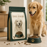 Sachet Doypack en plastique pour aliments pour animaux de compagnie, à fermeture éclair, à huit soudures latérales, imprimé sur mesure, 5kg 10kg, avec fermeture éclair refermable