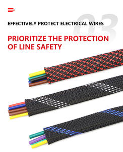 PET 편조 슬리브 내열 확장 와이어 보호 브레이드 슬리브 케이블 블랙 PET 편조 케이블 슬리브 - Product Image 5