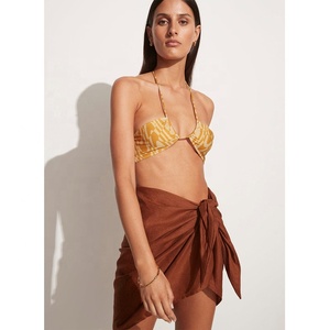 Women Short <strong>Sarongs</strong> Beach Wrap Sheer Bikini Wraps Chiffon Cover Ups for Swimwear Beach Wrap Dark <strong>Brown</strong> Linen <strong>Sarong</strong> - Product Image 4