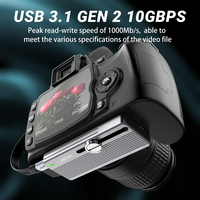 OEM M.2 NVMe SSD kandang USB 3.1 Gen2 10Gbps, dengan sekrup dudukan kamera untuk ponsel PC, stok tersedia untuk pesanan jumlah besar