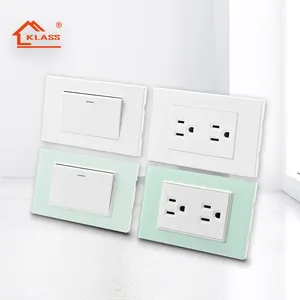 KLASS US Standard 118 Type Wall Switch Socket USB Home Use Electrical Socket Outlet With Switch Home Modern Wall Switches