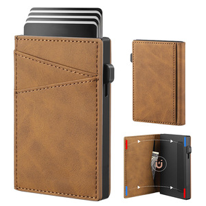 Multi Functional <b>Wallet</b> With Independent Card Ejection Mechanism <b>Metal</b> Card Holder Anti Theft Design Bi Fold Vertical Men's - Product Image 1