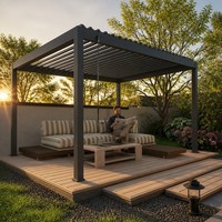 Pergola électrique en alliage d'aluminium 5x6m, véranda à ombrage réglable pour cour, balcon, terrasse - Échantillon disponible