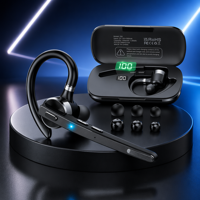 Hot Sales G9 Mono Wireless Headset with QCC Chipset for 5.1 ENC Noise Cancellation & IPX-4 Waterproof