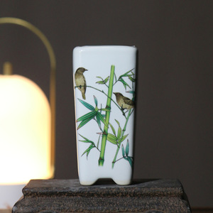 Square Cylindrical Purple Clay Flower Pots <b>Handmade</b> Painted Bonsai Planters Small Decorative <b>Pottery</b> For Indoor Outdoor Use - Product Image 3
