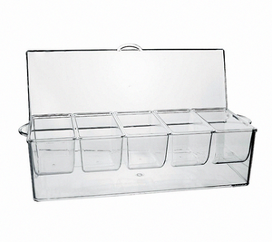 Vassoio Refrigerato per Condimenti con 5 <span class=keywords><strong>Scomparti</strong></span>, 5 <span class=keywords><strong>Piatti</strong></span> Rimovibili e Coperchio con Cerniera - Product Image 4