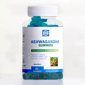 Ashwagandha жевательные резинки RTS MOQ 50 фирменная марка естественная антистрессовая тревога облегчение здорового сна без сахара жевательные резинки