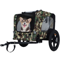 Remorque de vélo pliable camouflage pour animaux de compagnie, camping, meubles, transport de chiens, chats et bagages