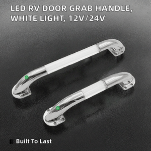 Poignée de porte d'entrée RV <span class=keywords><strong>ADDX</strong></span> 12V 24V avec éclairage LED blanc, barre d'assistance éclairée, espacement de 600 mm, pour camping-car, caravane, marine/yacht, en aluminium - Product Image 2