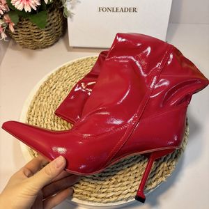 2024 Wrinkle Sexy Botas De Mujer Thin Heel Midi Calf High Boots for Women <b>Shoes</b> - Product Image 6