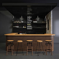 Comptoir de bar commercial en bois massif au design moderne pour restaurant, café, boutique