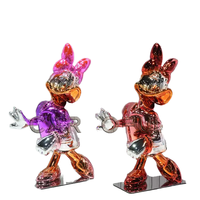 CLF CL-PL1 Chrome Rose Bleu Noir Donald Duck Modèle en résine peint à la main Statue artisanale Brillant Électroplaqué Haute Qualité Dessin Animé