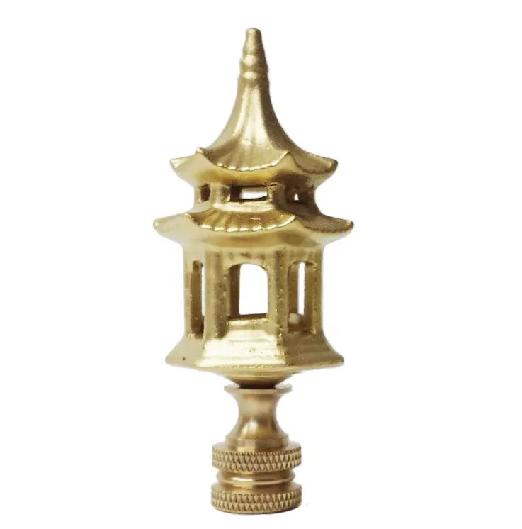 Polished brass pagoda lamp finials/fan pull parts hardware use for portable lamps H3.0 inches