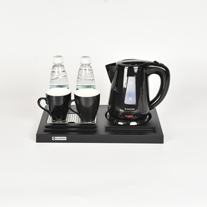 Juego de <span class=keywords><strong>bandejas</strong></span> negras de plástico para habitación de Hotel, hervidor de 0,8 L de capacidad, de buena calidad - Product Image 4
