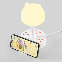 Lámpara de Escritorio con Cabeza de Gato SUZHERM, Enchufe con 3 Tomas, 2 USB A, 1 Tipo-C, Cable de 2 m, Carcasa Resistente al Fuego, Ecológica, Enchufe Personalizable