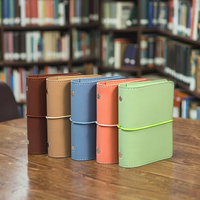Carnet A7 à 5 anneaux, couverture rigide, portable, design artistique, couleurs vives, pour plans et journal, 80 feuilles