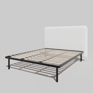 <span class=keywords><strong>Sommier</strong></span> de lit modulaire en métal avec tête de lit, lit plateforme 3-en-1 personnalisable, lit en fer antirouille pour projets hôteliers et e-commerce. - Product Image 1
