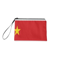 Dompet Koin Cetak Digital Modis Kanvas Poliester Bendera Guadeloupe yang Bagus, Dompet Mini Ritsleting Warna Campuran untuk Koin Kartu Kredit