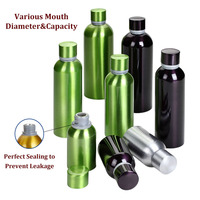 Bouteille d'huile essentielle cosmétique de voyage de 100ml, bouteille en métal de qualité alimentaire, bouteilles d'huile de parfum en aluminium chimique avec bouchon à vis
