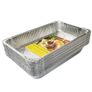Aluminium Foil With Lid Disposable Rectangle Take Away Aluminum Foil Container Heavy Duty Aluminium Foil Baking Tray/ Dishes With Lid
