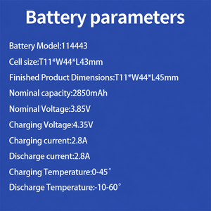 แบตเตอรี่ลิเธียมโพลิเมอร์แบบชาร์จได้ รุ่นสั่งทำพิเศษ 114443 3.85V 2850mAh พร้อมขั้วต่อสายไฟ - Product Image 5