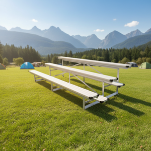 3-reihige Rollbare Aluminium-Sitzbank, Wetterfeste Tribüne, Tragbare Sitzplätze, Mobile Tribüne, Fußballbank für - Product Image 3