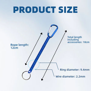 Cordon <span class=keywords><strong>de</strong></span> <span class=keywords><strong>pêche</strong></span> rétractable en fil <span class=keywords><strong>d</strong></span>'acier multicolore avec mousqueton et cordon anti-perte en PU pour pinces <span class=keywords><strong>de</strong></span> <span class=keywords><strong>pêche</strong></span> et accessoires <span class=keywords><strong>de</strong></span> <span class=keywords><strong>pêche</strong></span> - Product Image 3