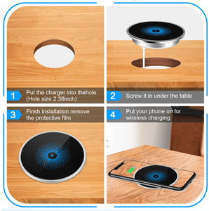 15W出力高速充電USBポートアルミシルバーブラック内蔵磁気ワイヤレス充電器モバイル用 - Product Image 4