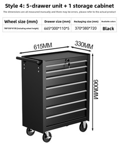 Carrito de Belleza Portátil, Carrito de Herramientas Resistente para Reparación de Automóviles con Cajones Multicapa, Diseño de Empuje Manual - Product Image 5